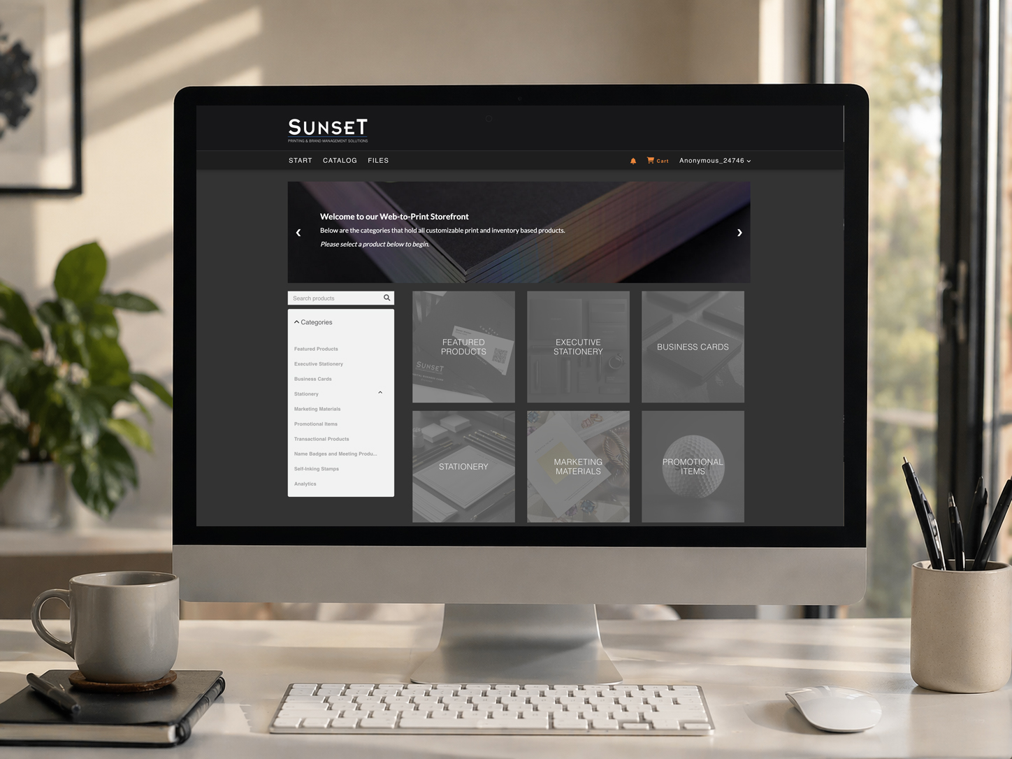 netEZprint brand management portal dashboard showing collateral storefront for corporate users